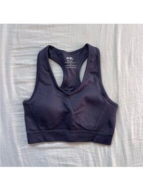 AYBL Women's Navy Seamless Racerback Sports Bra